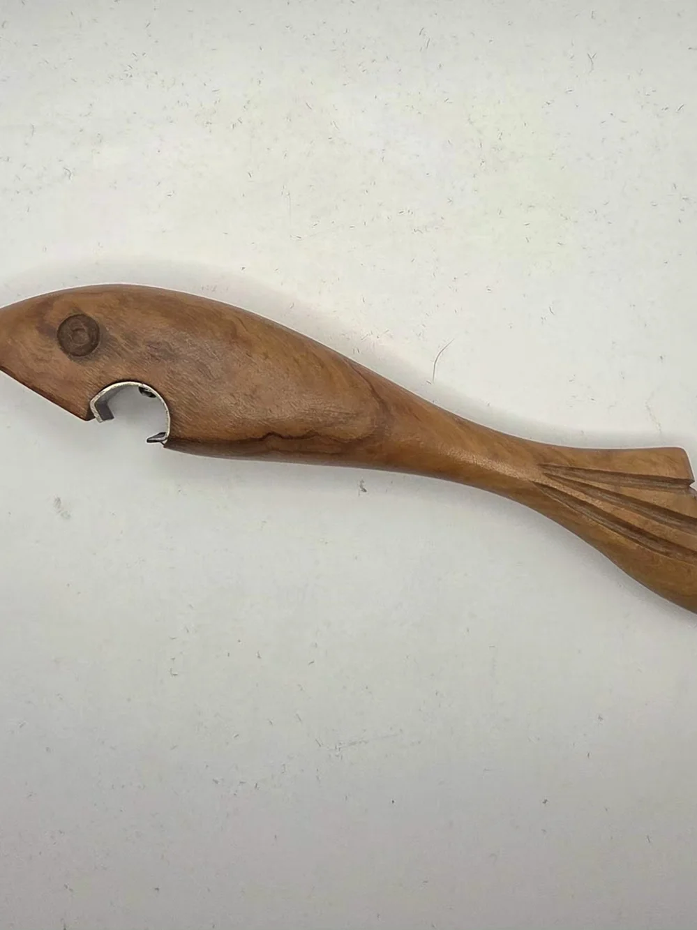 Vintage Oliv Art Wooden Shark Bottle Opener Stamped Made In Spain